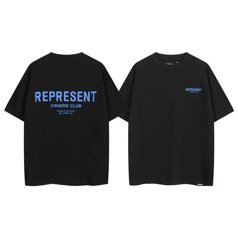 Represent Owners Club Gray Purple Blue Light Blue Green Olive Casual T-Shirt