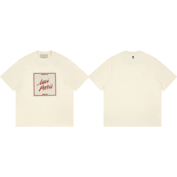 AMI Paris AMI Paris Black Outline Logo T-Shirt - 6