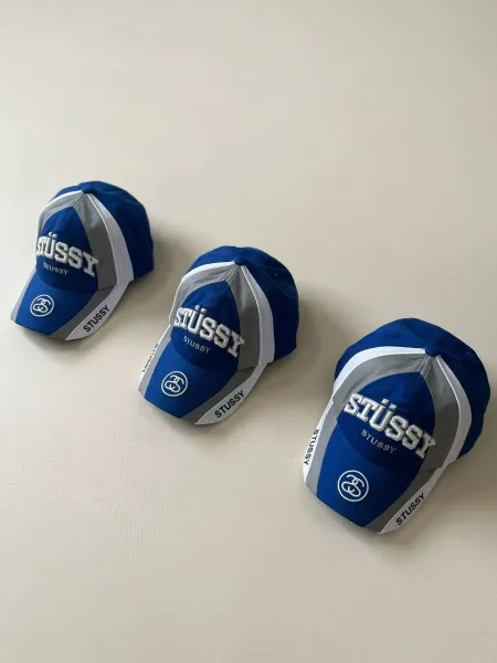 Stüssy Bold Logo Blue and Gray Baseball Cap - 17