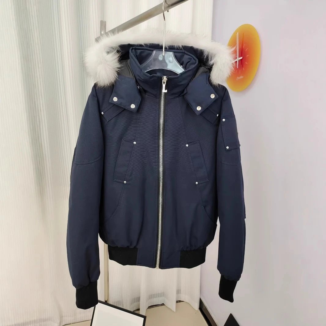 02 Moose Down Jacket Hooded Fox Fur Collar Mens 3q 4