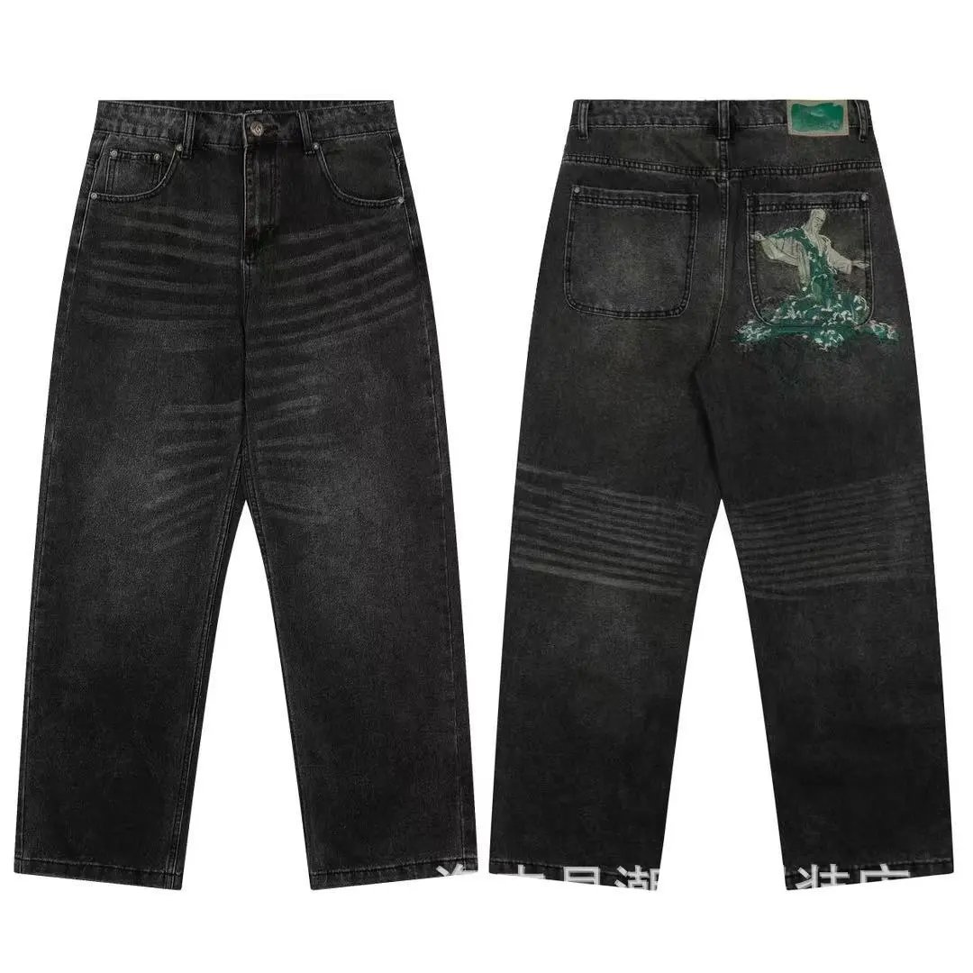Casual long pants with plum blossom embroidery on the street 5