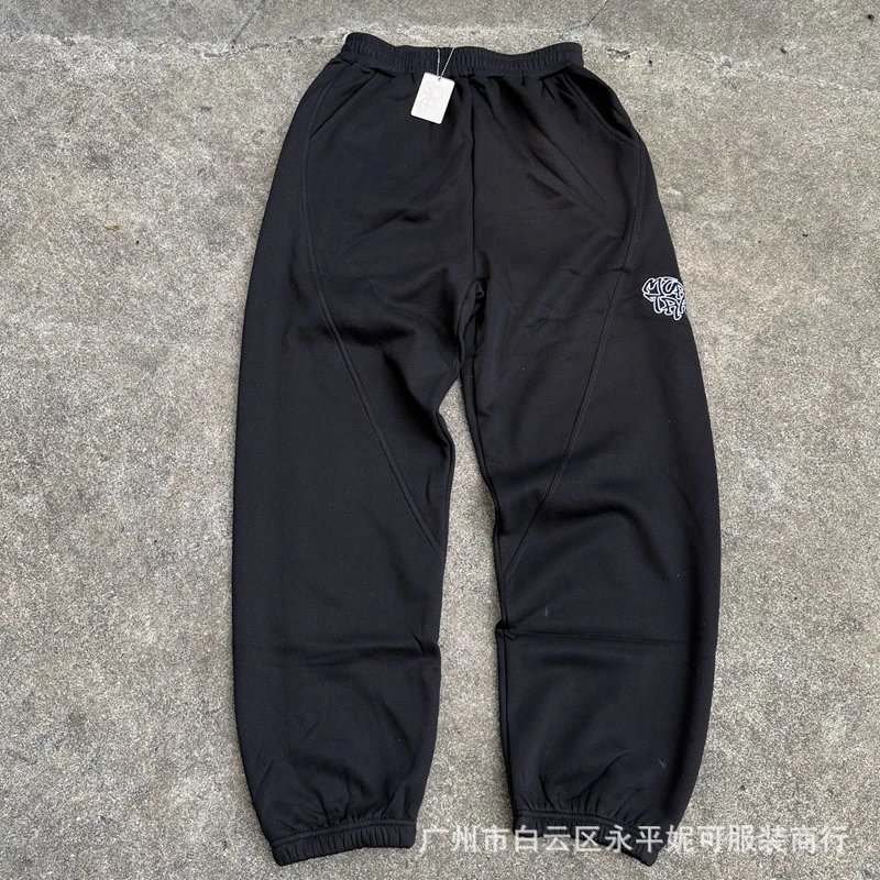 黑色束脚长裤薄绒