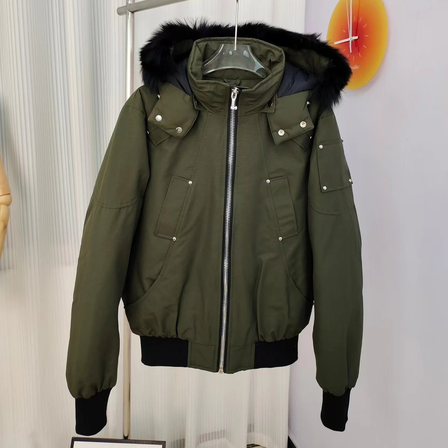 02 Moose Down Jacket Hooded Fox Fur Collar Mens 3q 5
