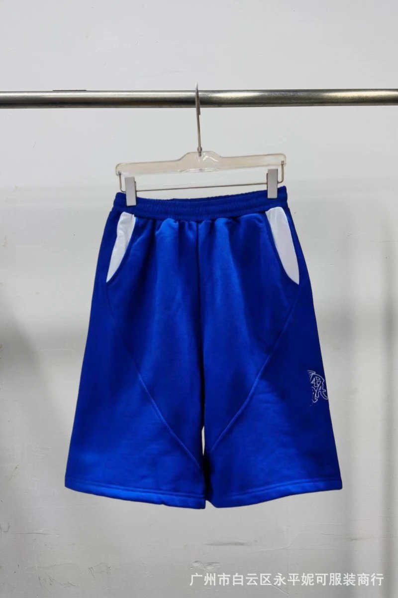 蓝/白7分裤薄绒