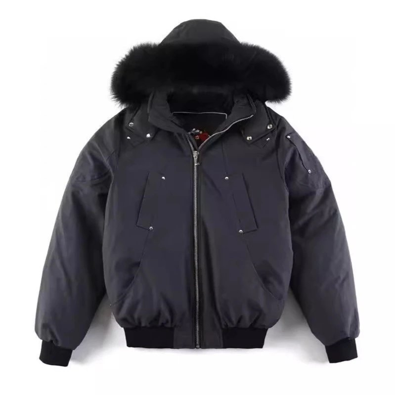 02 Moose Down Jacket Hooded Fox Fur Collar Mens 3q