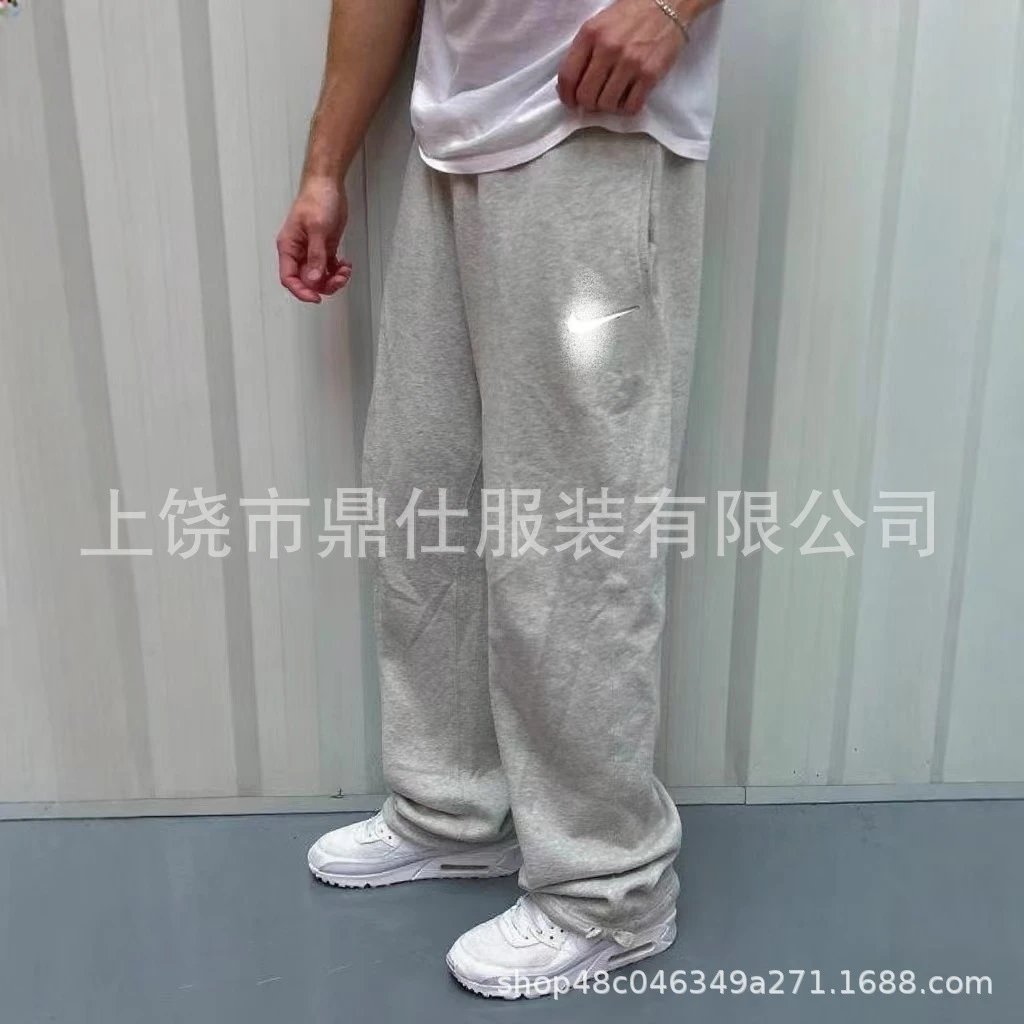 Couple wideleg casual sweatpants with soft embroidery 2