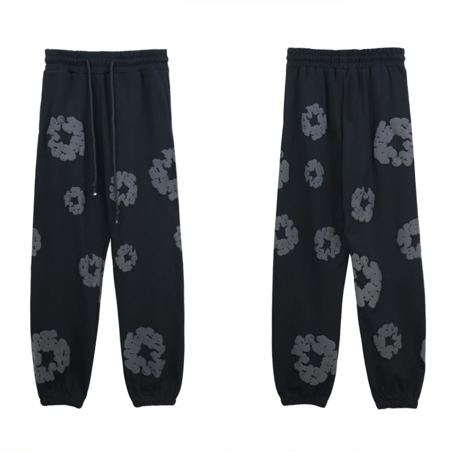 Black pants (gray floral wreath)