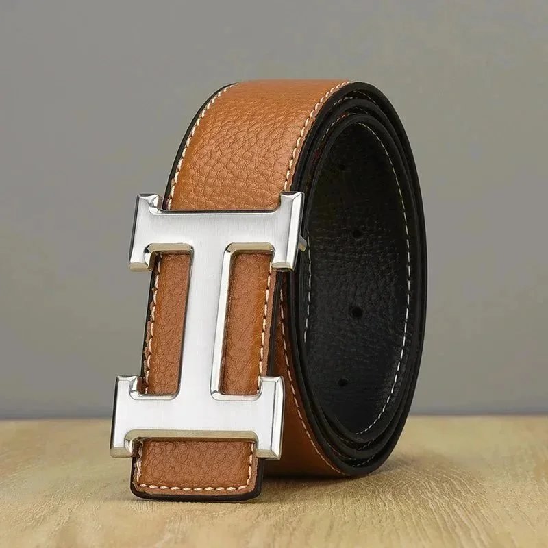 Brown silver buckle