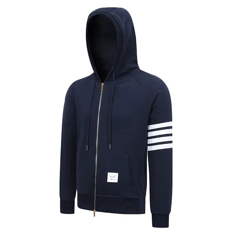 Thom Browne Classic Four-Bar Stripe Crewneck Sweatshirt Light Blue Sweater - 12