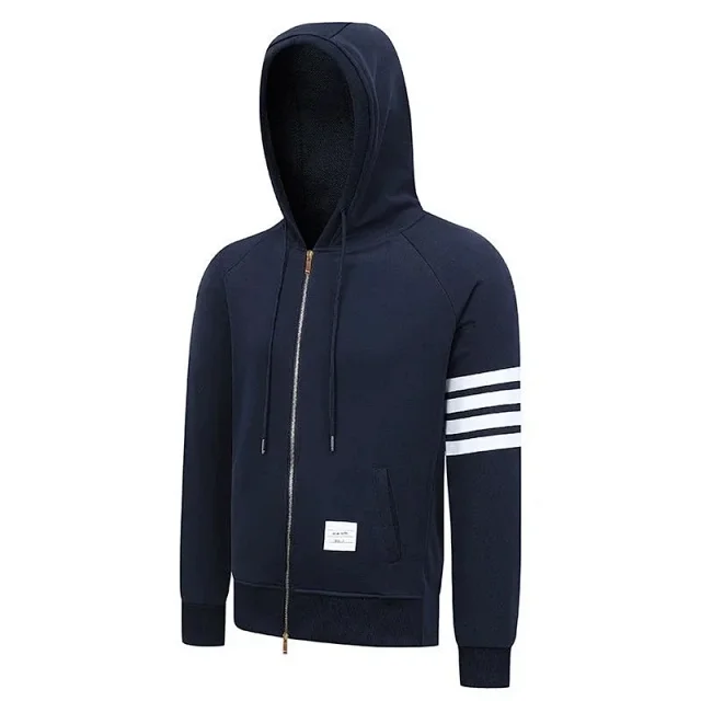 Unbranded Hoodies & Sweatshirts Four-stripe sleeve pullover hoodie product detail image 10