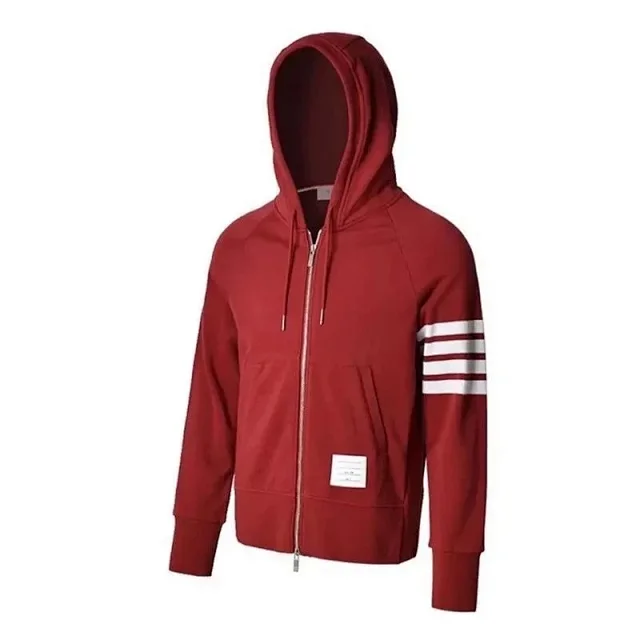 Unbranded Hoodies & Sweatshirts Four-stripe sleeve pullover hoodie product detail image 7
