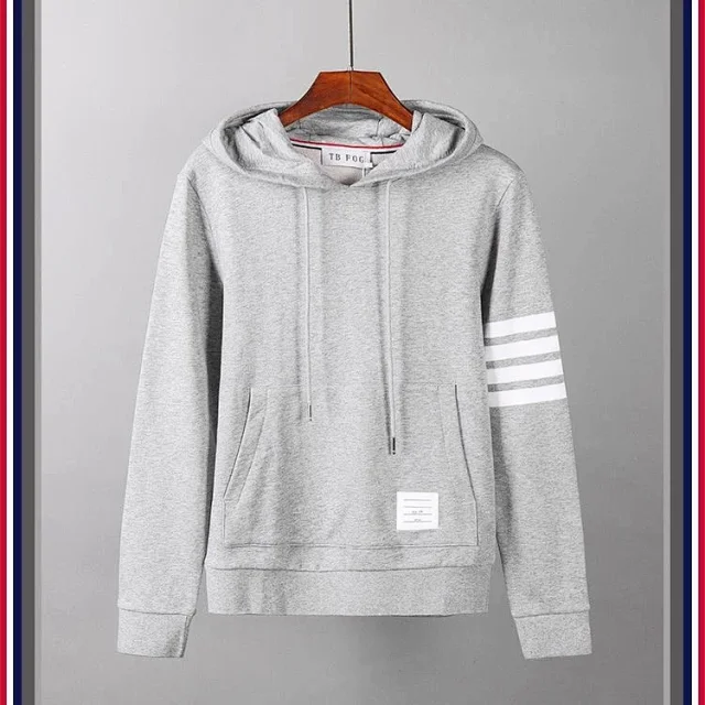 Unbranded Hoodies & Sweatshirts Four-stripe sleeve pullover hoodie product detail image 6