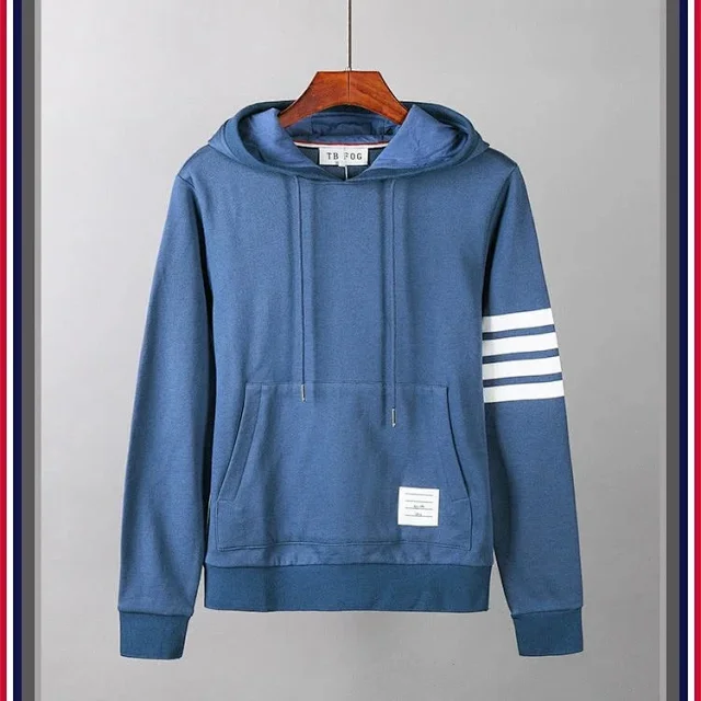Unbranded Hoodies & Sweatshirts Four-stripe sleeve pullover hoodie product detail image 2