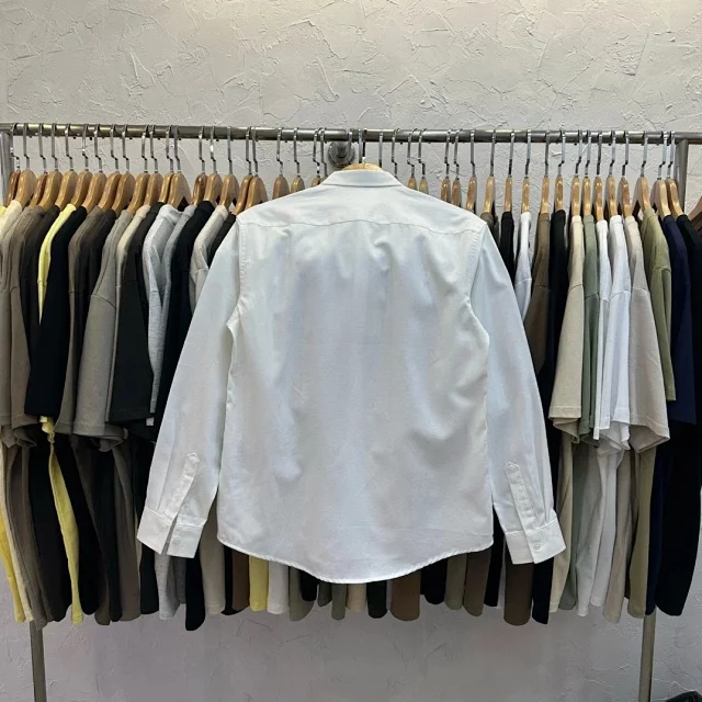 AMI Paris Shirts de Coeur Embroidered Button-Down Shirt product detail image 6