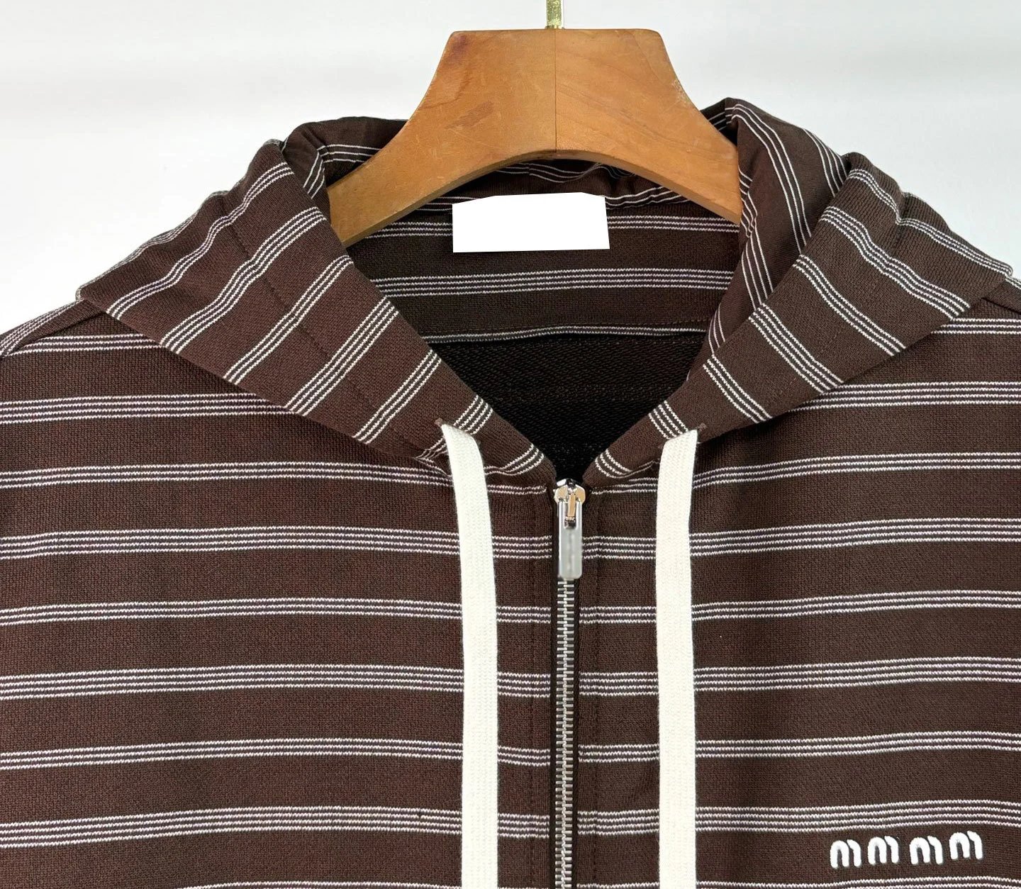 MM6 Maison Margiela Striped Zip-Up Hoodie Brown - 9