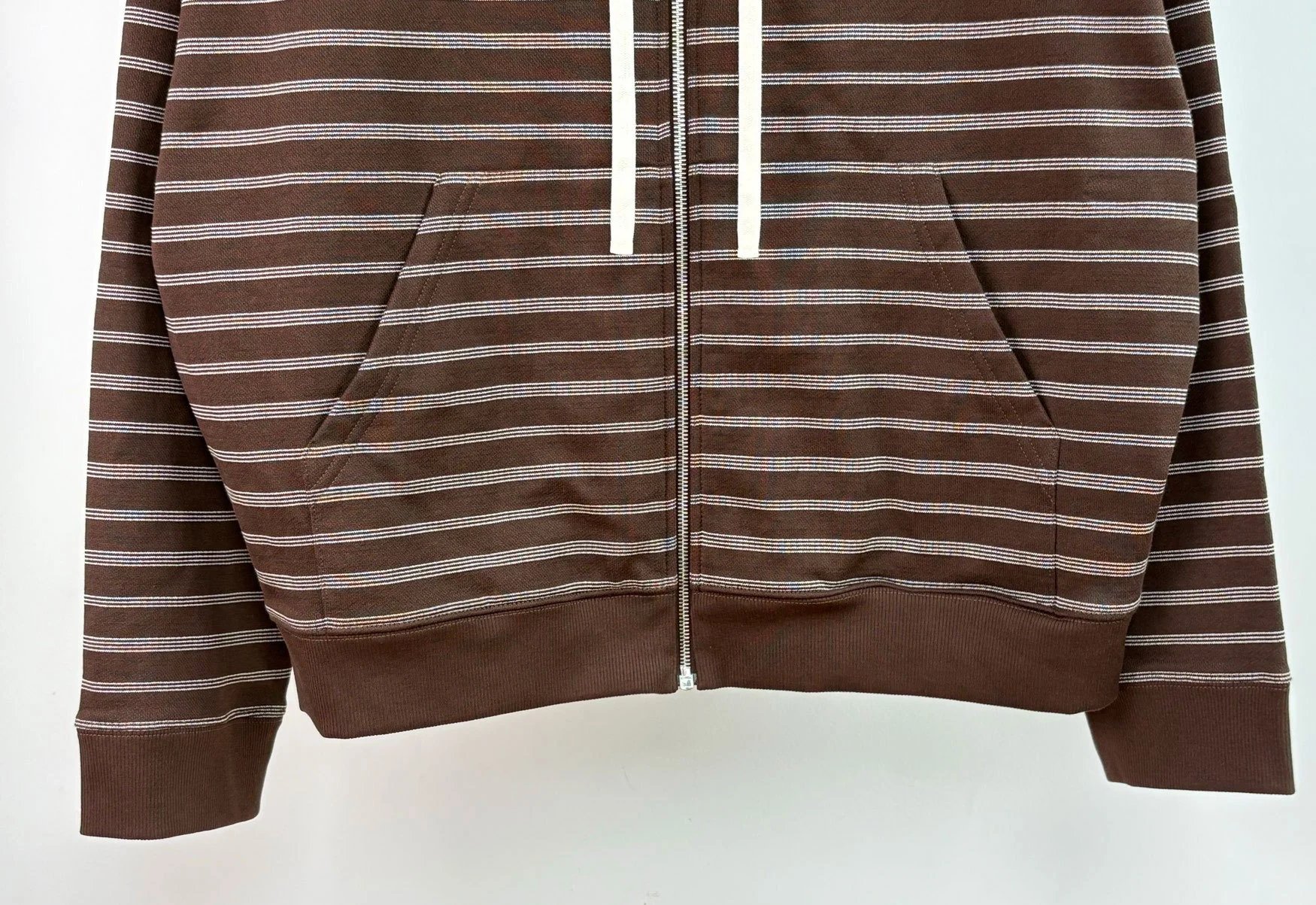 MM6 Maison Margiela Striped Zip-Up Hoodie Brown - 11