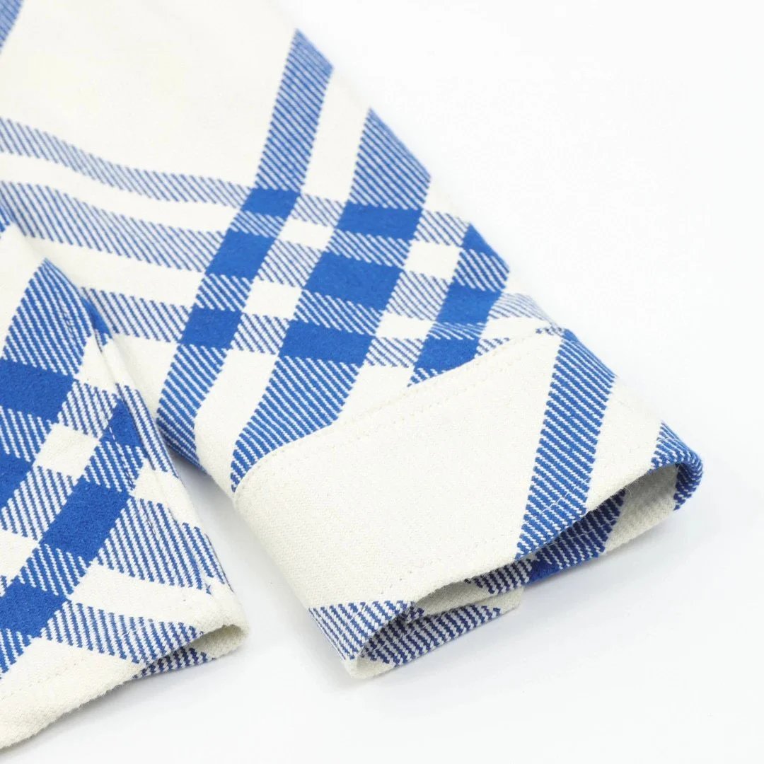 Burberry Classic斜格纹对格外套 Blue and Beige Plaid Shirt Jacket - 9