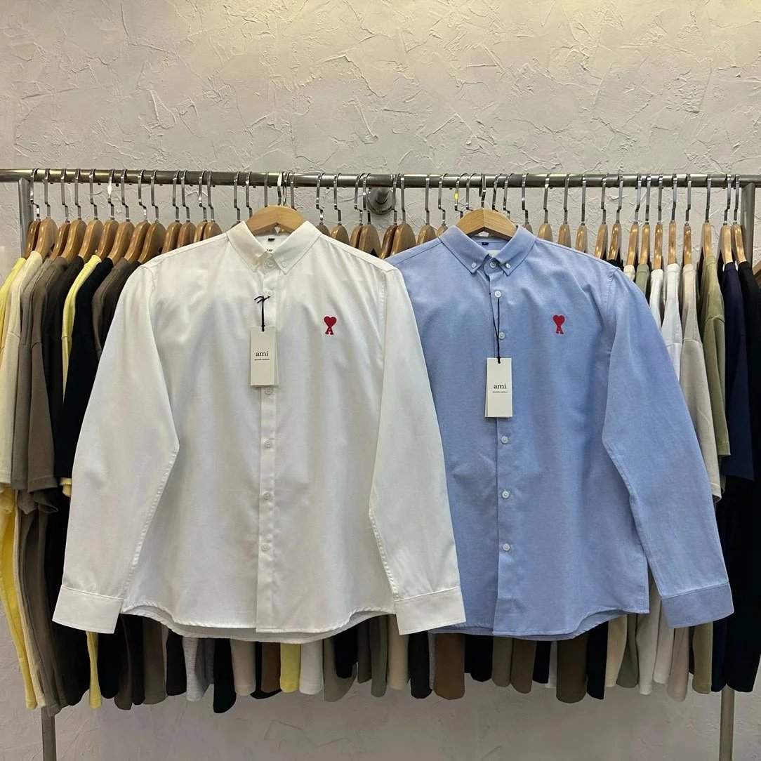 Classic Patchwork Small Heart Solid Color Shirt