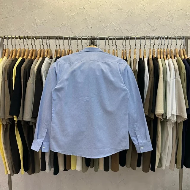 AMI Paris Shirts de Coeur Embroidered Button-Down Shirt product detail image 8