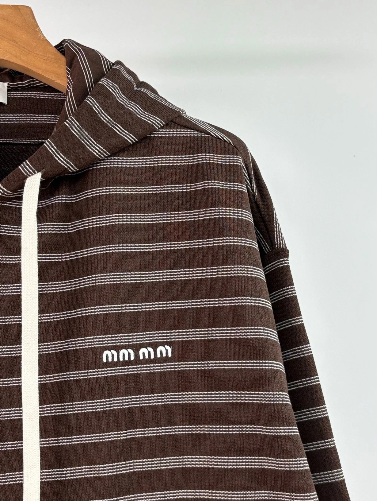 MM6 Maison Margiela Striped Zip-Up Hoodie Brown - 10