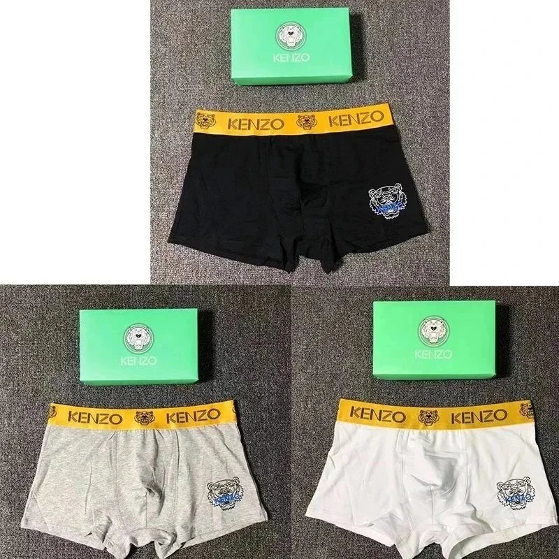 Kenzo Kenzo Tiger Logo Boxer Shorts - Black, Grey & White Colorways Black