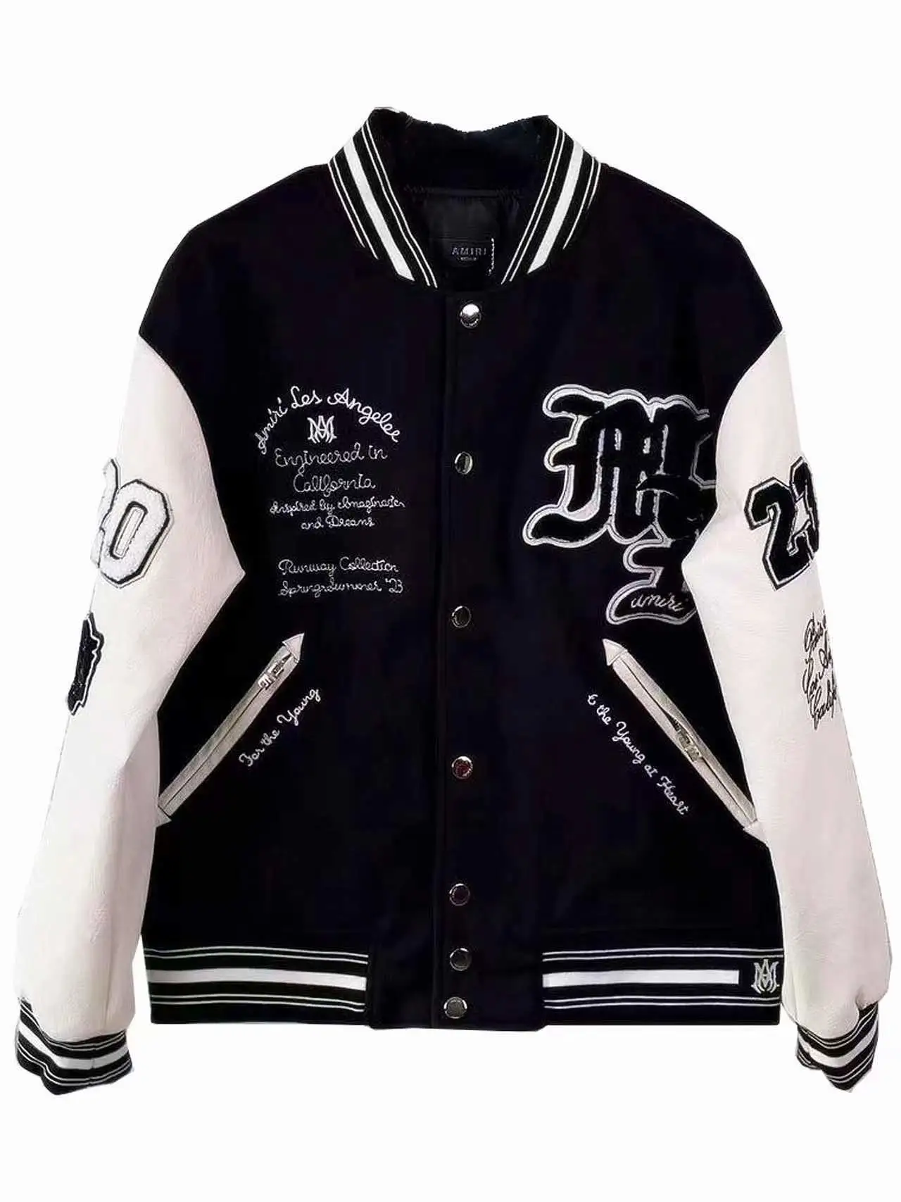 Amiri，corduroy logo varsity jacket