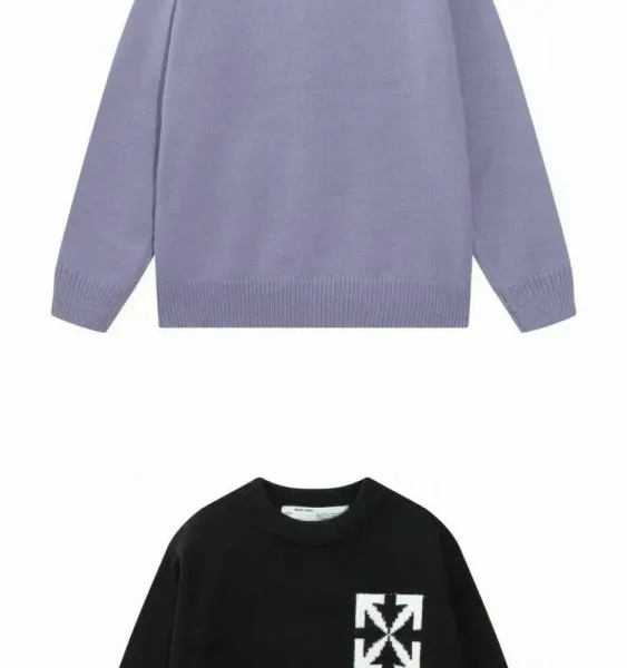 Off-White Arrow Logo Knit Sweater Lavender - 14