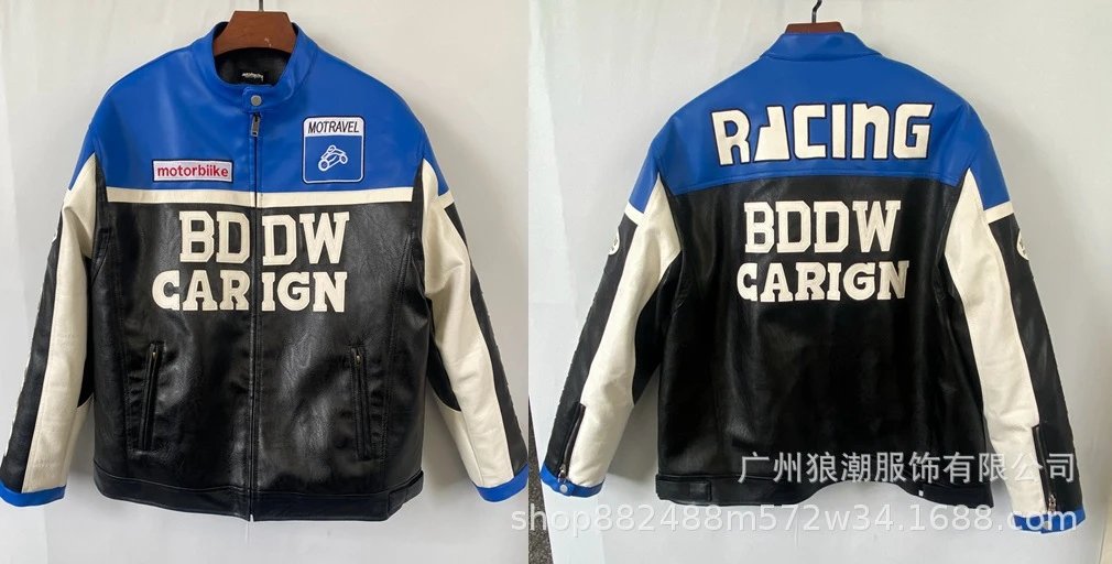 Design Vanson Racing Jacket White Red Leather Moto Jacket Leather Jacket - 25