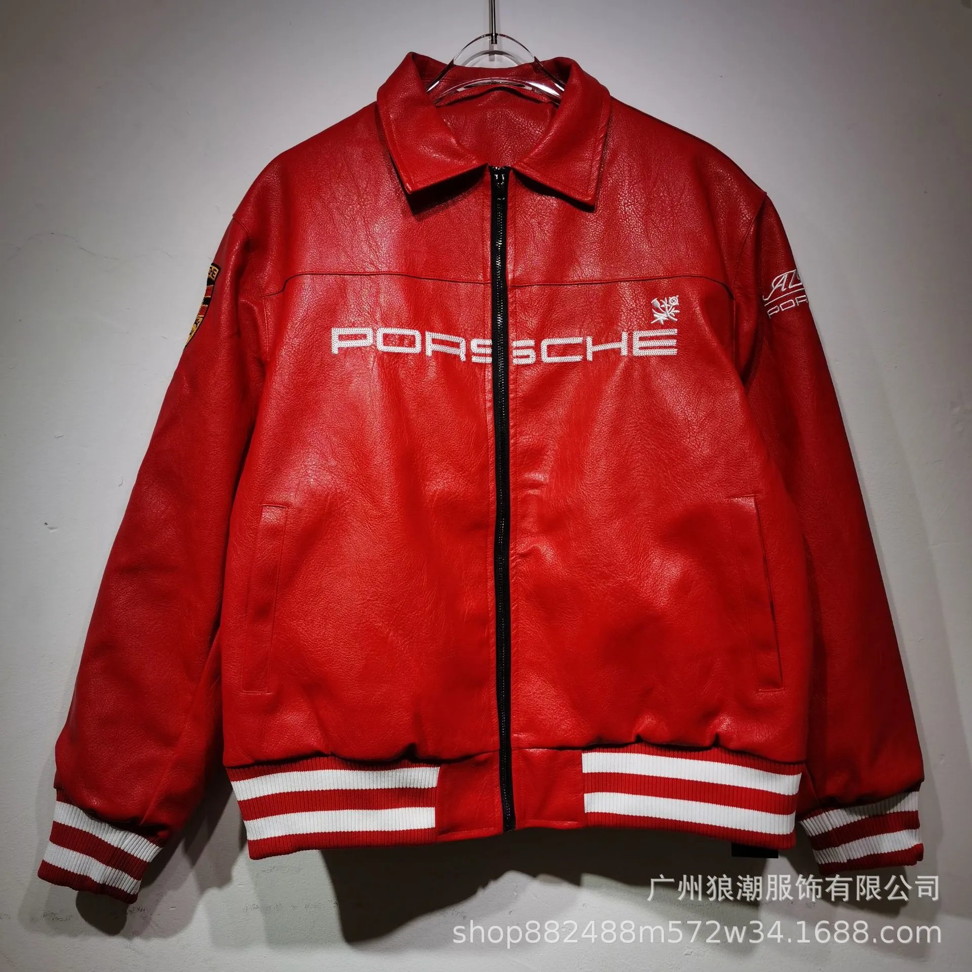 Design Vanson Racing Jacket White Red Leather Moto Jacket Leather Jacket - 18