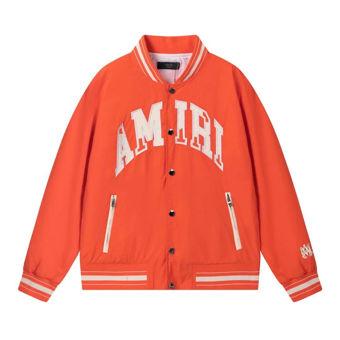 Amiri Arch Logo Varsity Jacket Orange - 1