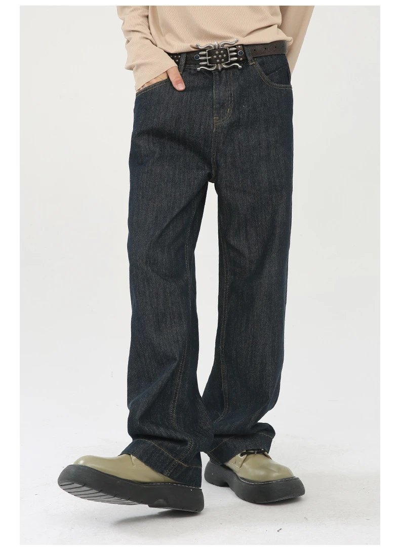 Original color jeans loose loose thin drape straight pants men and women