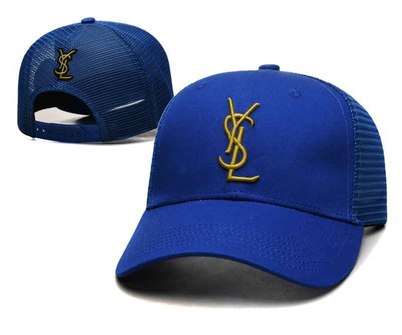 Saint Laurent Hats YSL Monogram Adjustable Baseball Cap — 15