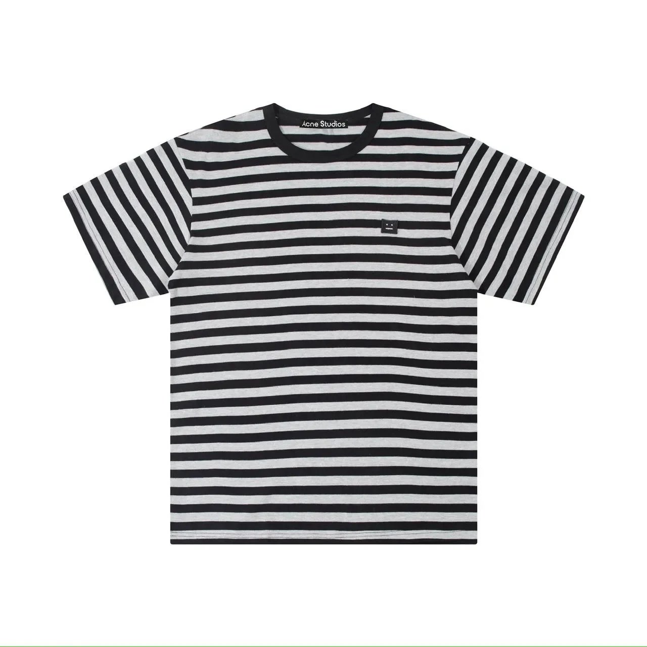 Black Grey Striped Smiley Face