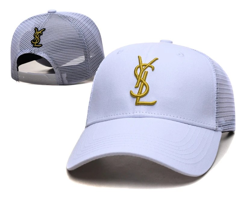 Saint Laurent Hats YSL Monogram Adjustable Baseball Cap — 10