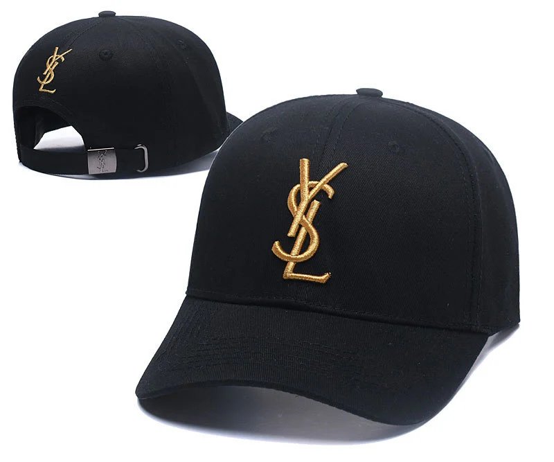 Saint Laurent Hats YSL Monogram Adjustable Baseball Cap — 17