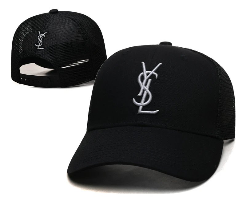Saint Laurent Hats YSL Monogram Adjustable Baseball Cap — 11