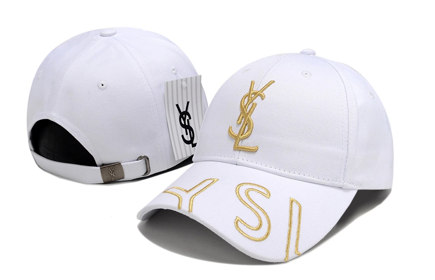 Saint Laurent Hats YSL Monogram Adjustable Baseball Cap — 6
