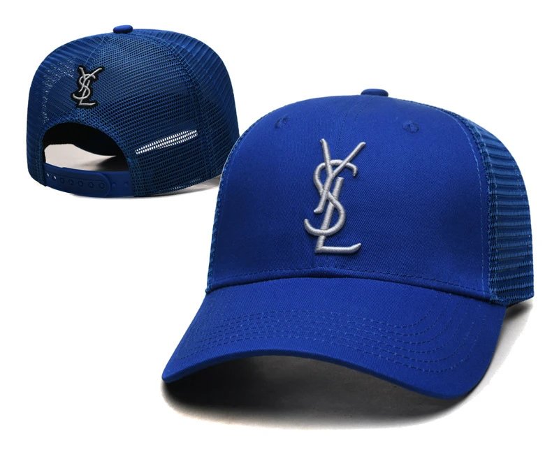 Saint Laurent Hats YSL Monogram Adjustable Baseball Cap — 16