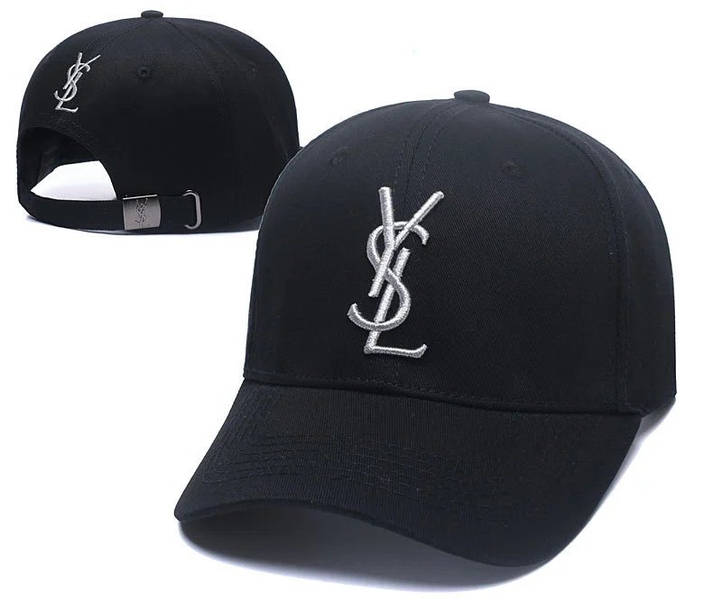 Saint Laurent Hats YSL Monogram Adjustable Baseball Cap — 19
