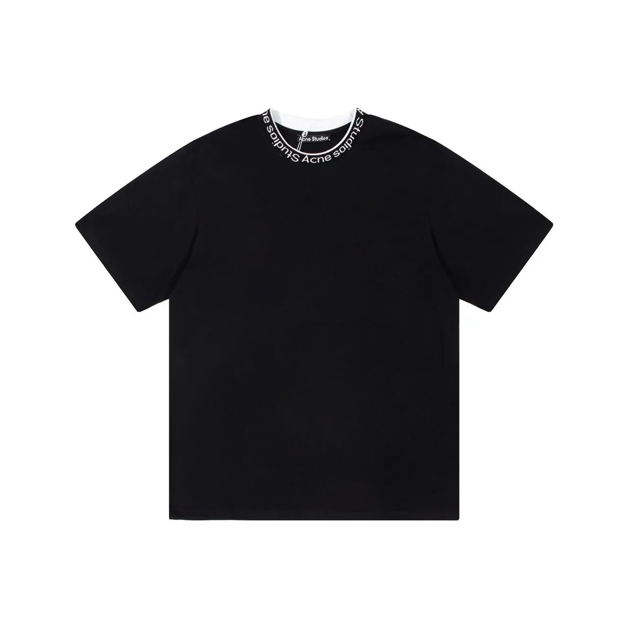 Black Ribbed Neckline Letters