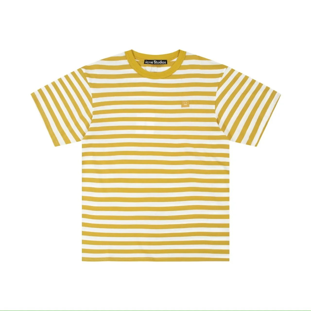 Yellow White Striped Smiley Face
