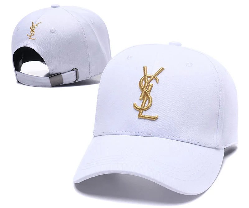 Saint Laurent Hats YSL Monogram Adjustable Baseball Cap — 20