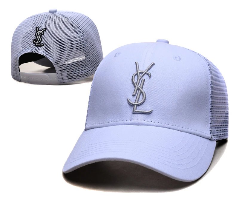 Saint Laurent Hats YSL Monogram Adjustable Baseball Cap — 9