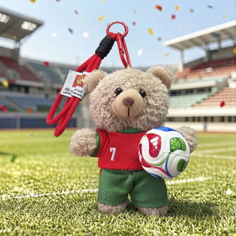 Brown Bear-Red and Green Jersey-Color Football