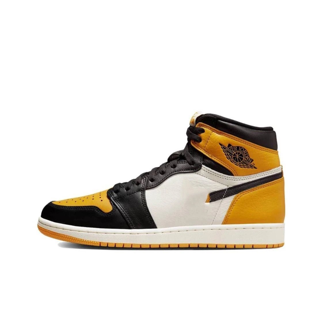 Jordan Sneakers High-Top Lace-Up Basketball — Black and yellow toes