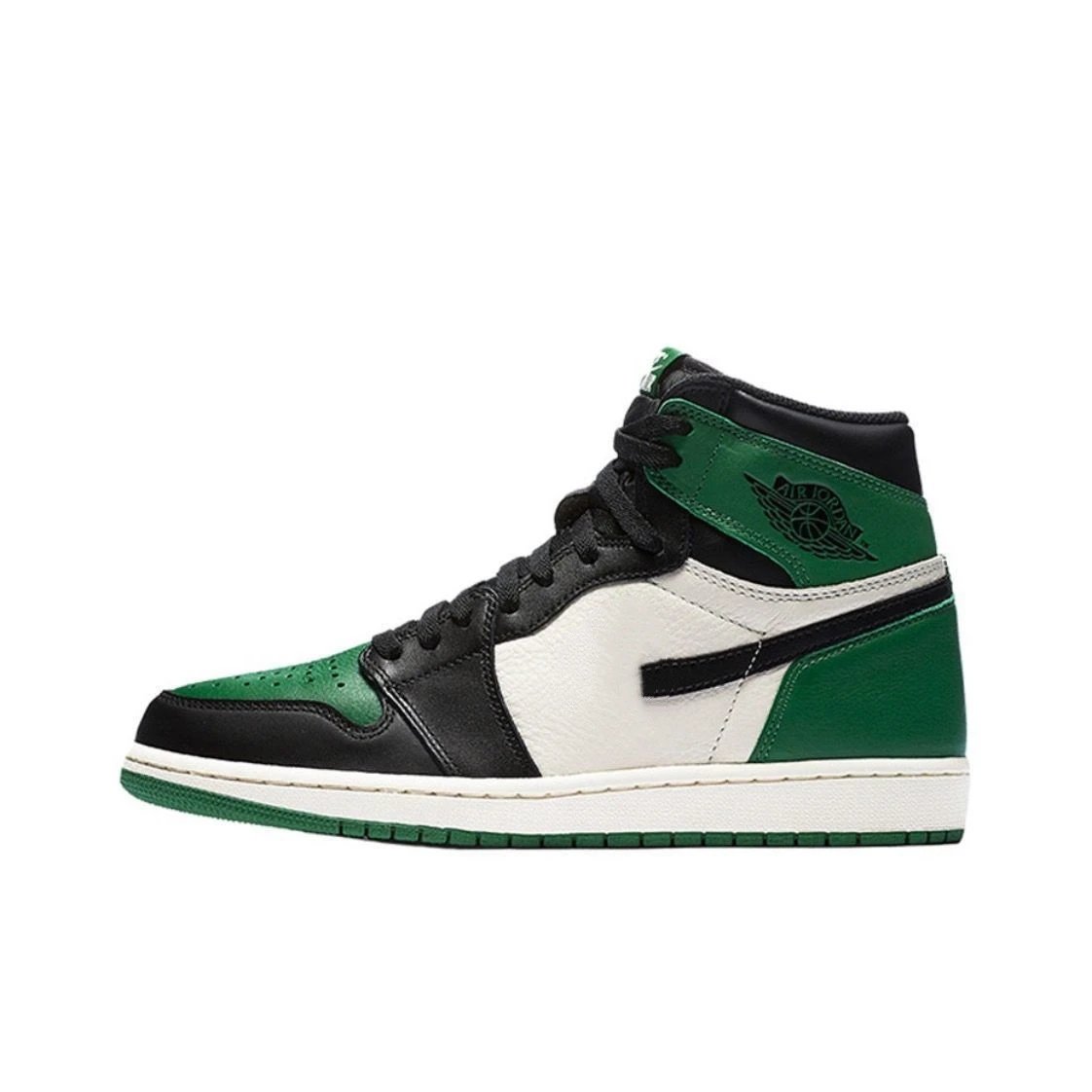 Jordan Sneakers High-Top Lace-Up Basketball — Black and green toes