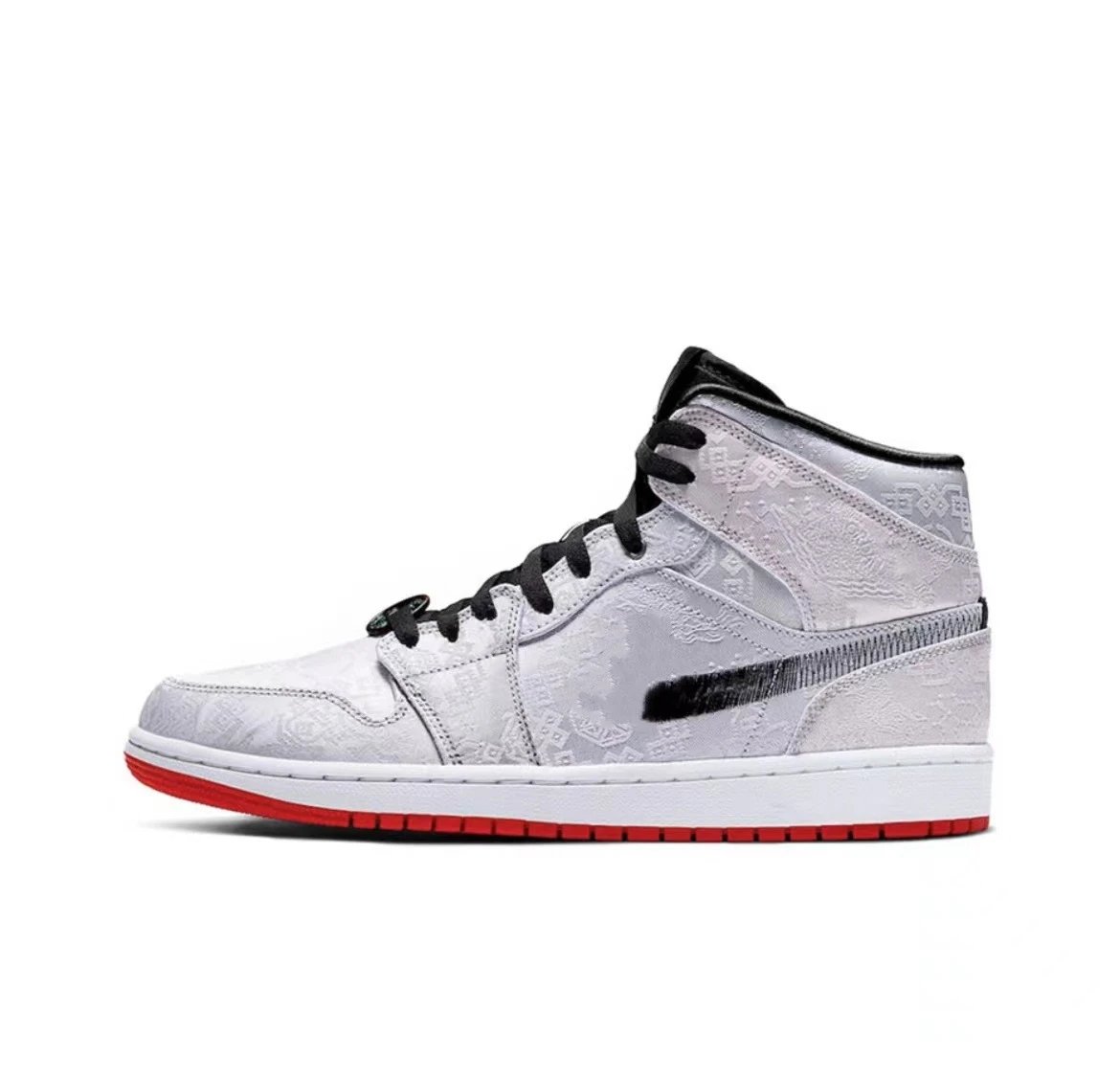 Jordan Sneakers High-Top Lace-Up Basketball — White silk