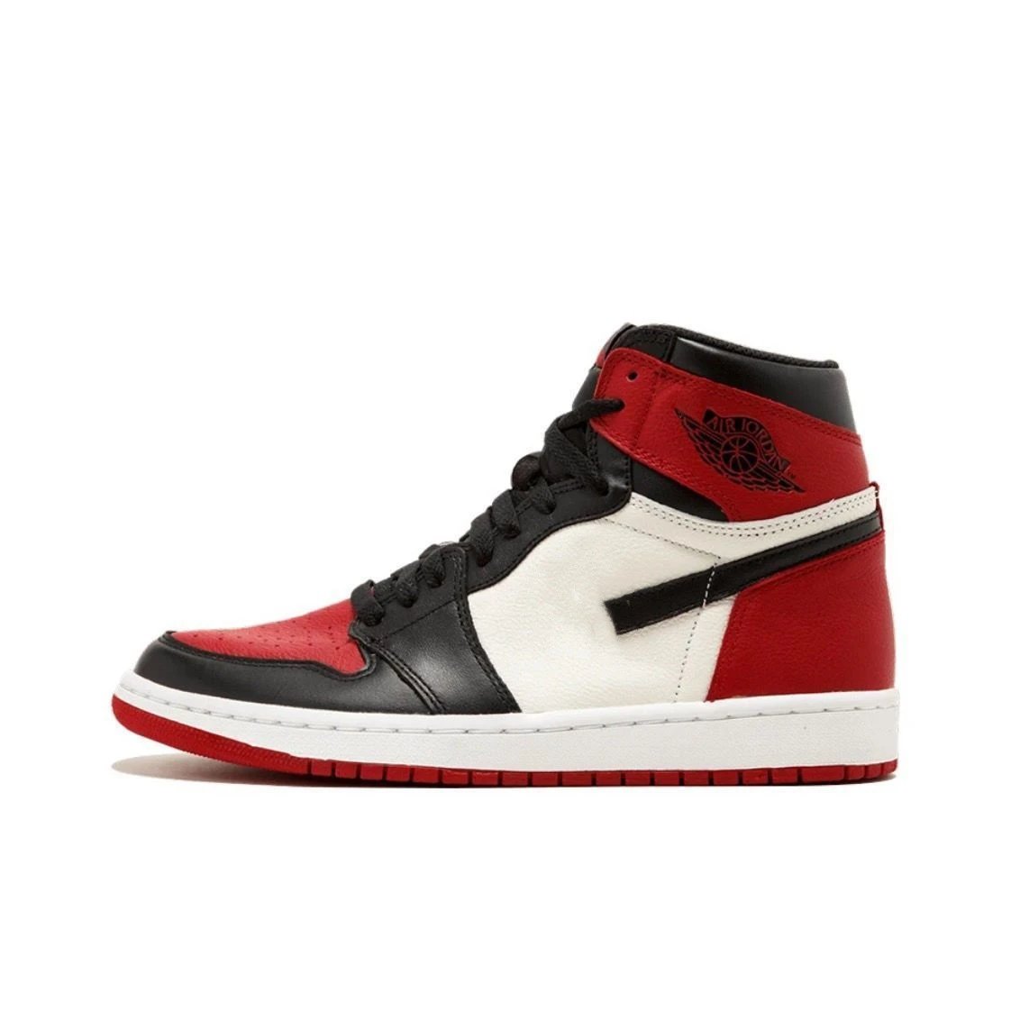 Jordan Sneakers High-Top Lace-Up Basketball — Black and red toes