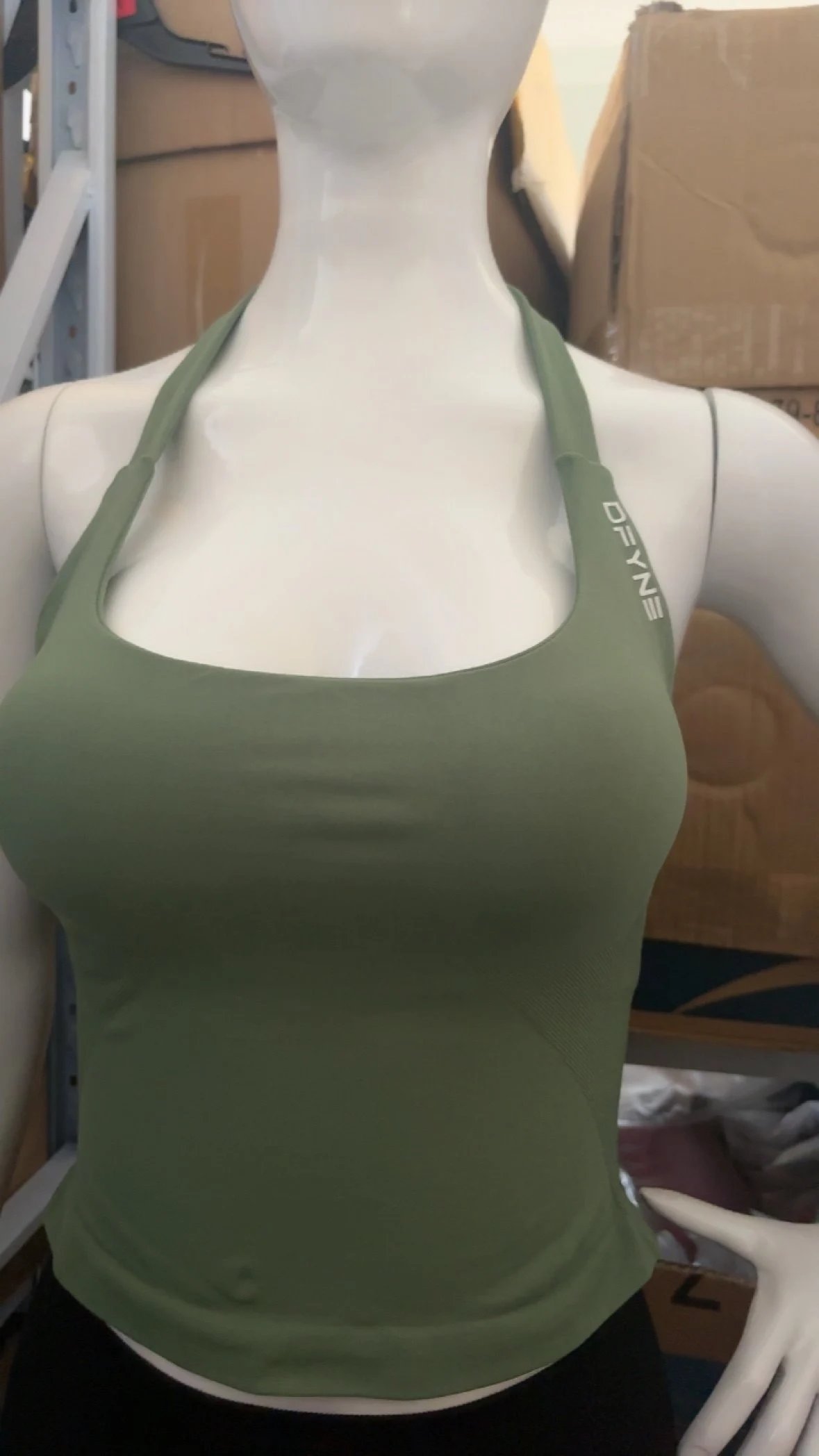 DFYNE DX374 Tank Square Halter Neck Green
