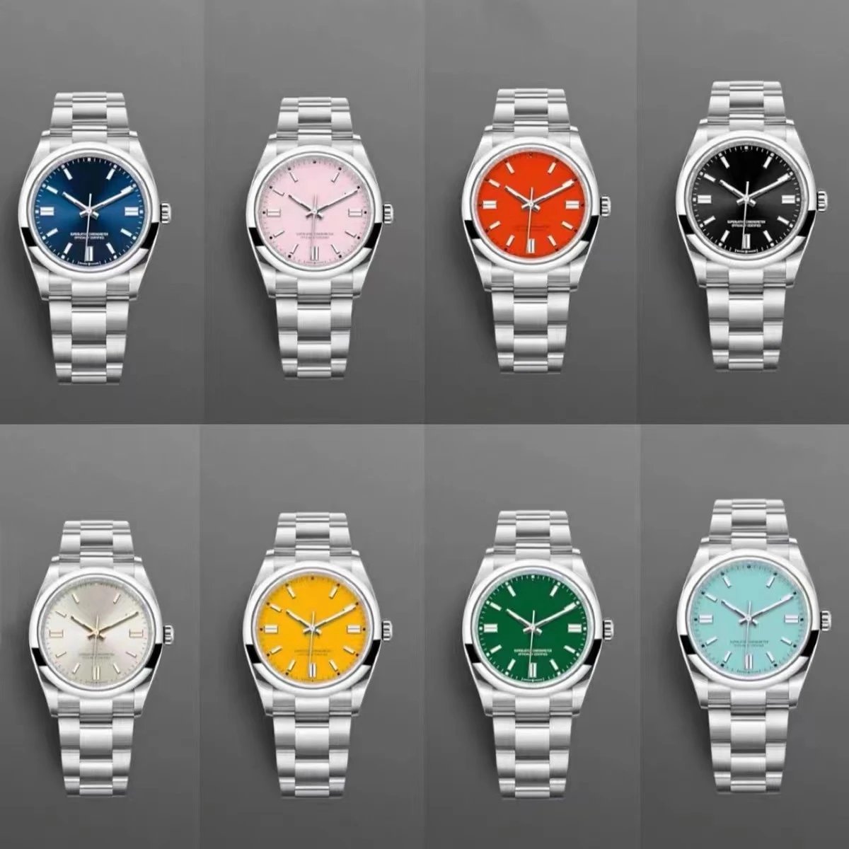 Oyster Perpetual Fruit Dial Watch for Men and Women, Non-Mechanical Gift, Fashion Steel Strap Quartz Couple Watch